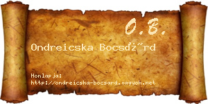 Ondreicska Bocsárd névjegykártya